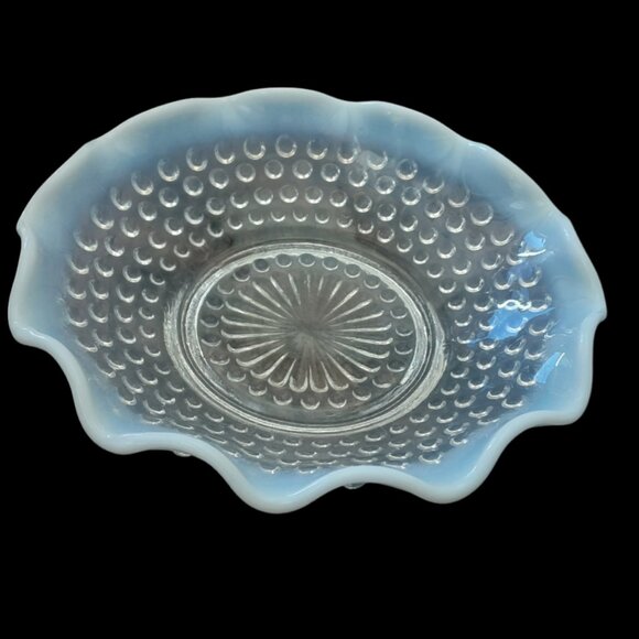 Vtg. Anchor Hocking Moonstone Opalescent Hobnail Bowl Dish Set - Picture 4 of 4